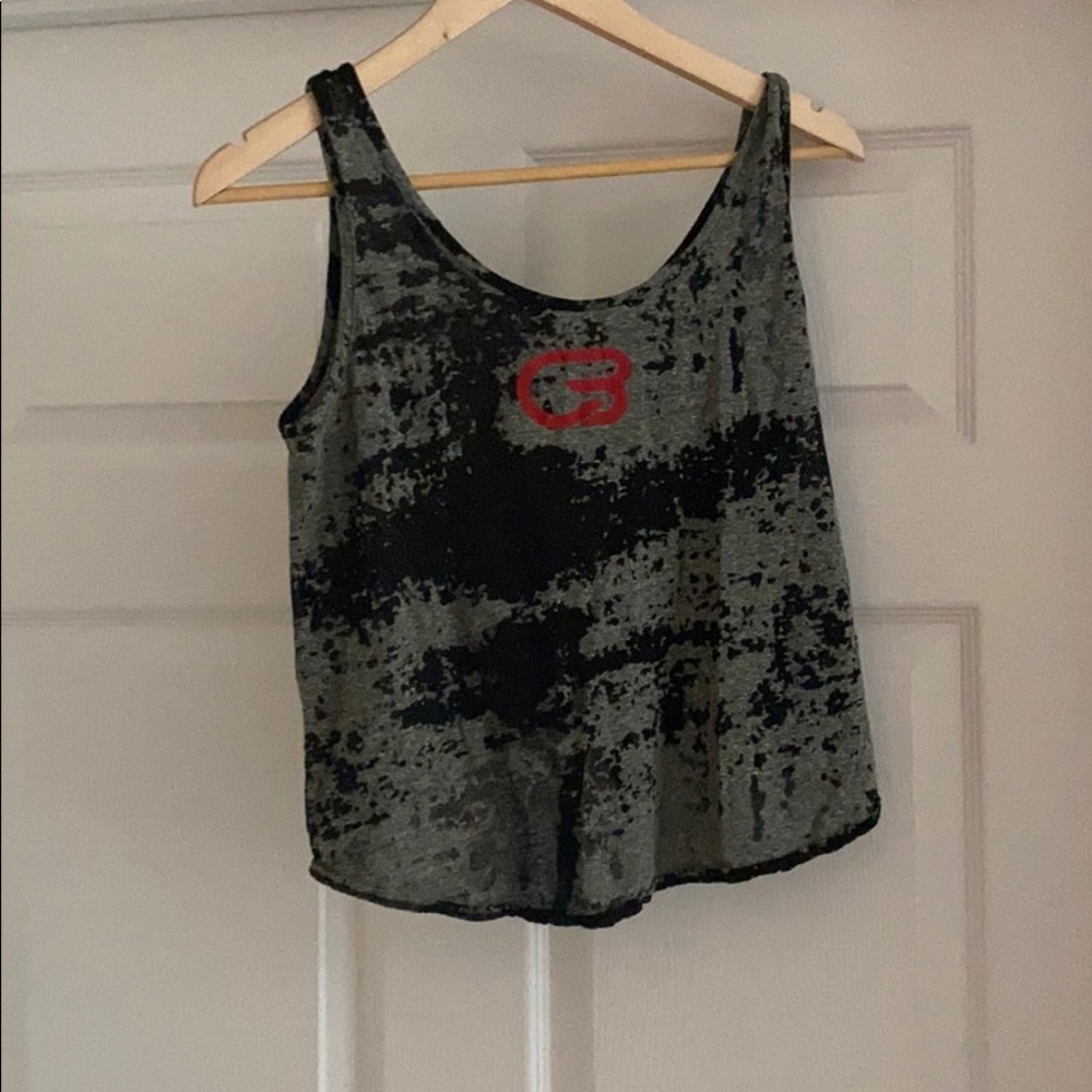 Cyclebar black tie dye tank